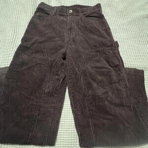 No Boundaries baggy women's brown corduroy double knee carpenter pants 30x30 y2k